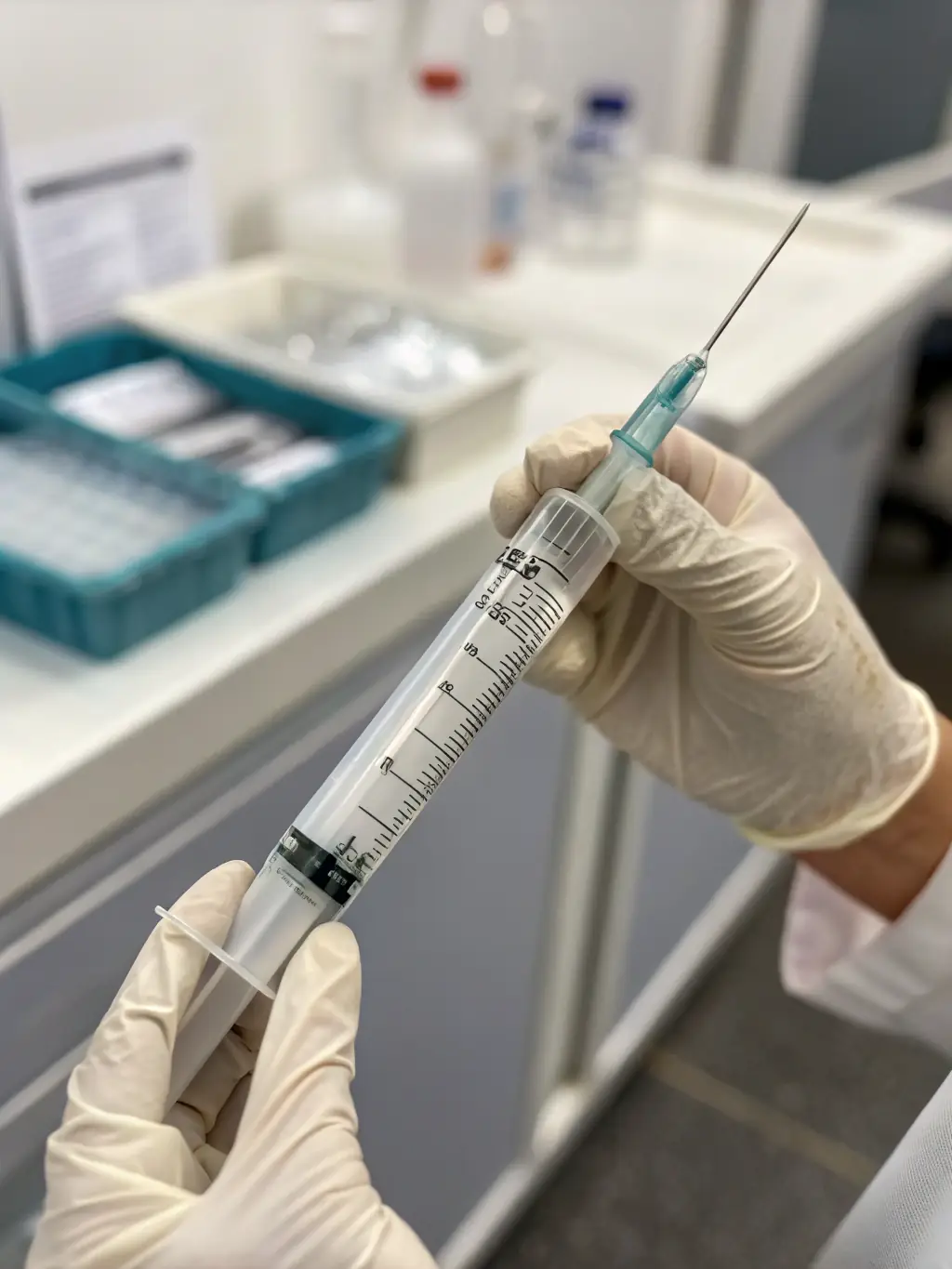 A clear syringe filled with Galderma Restylane® Filler, showcasing its smooth, transparent hyaluronic acid gel, with a focus on the syringe's medical-grade quality and precise measurements.
